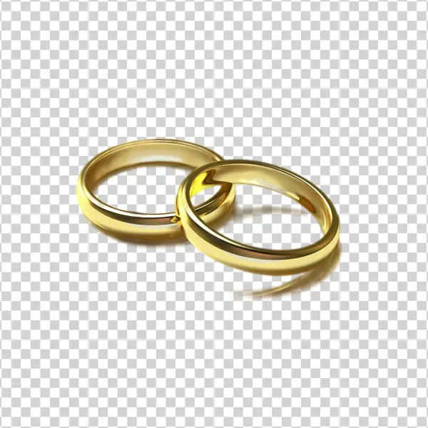 Golden Wedding Rings PNG Transparent Background