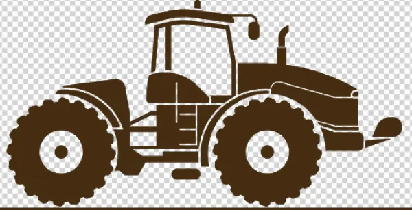 Brown Tractor Silhouette PNG