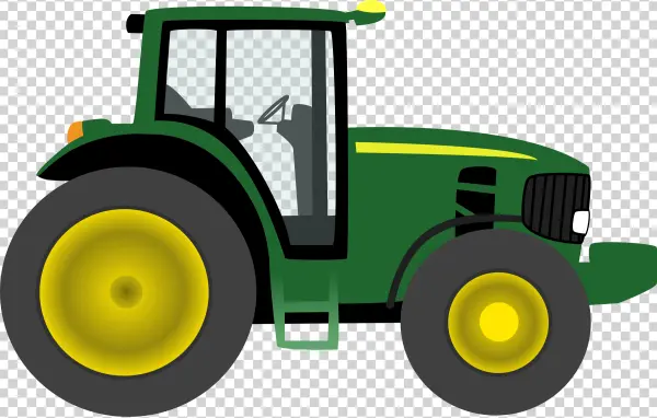 Green Farm Tractor PNG Transparent Background