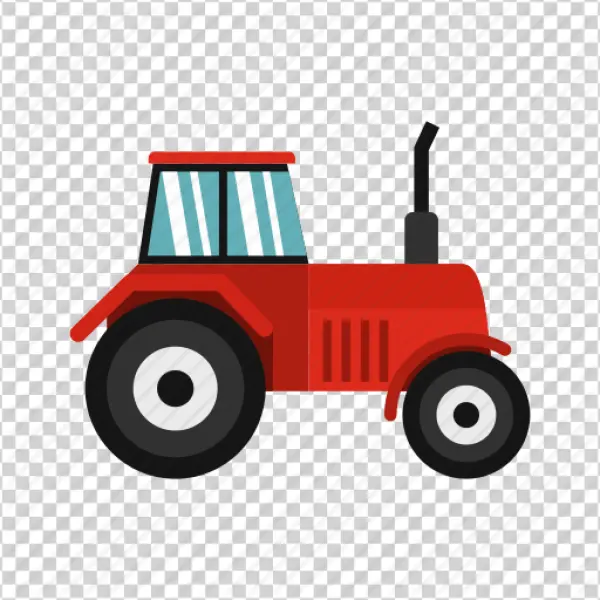Red Farm Tractor PNG Transparent Background