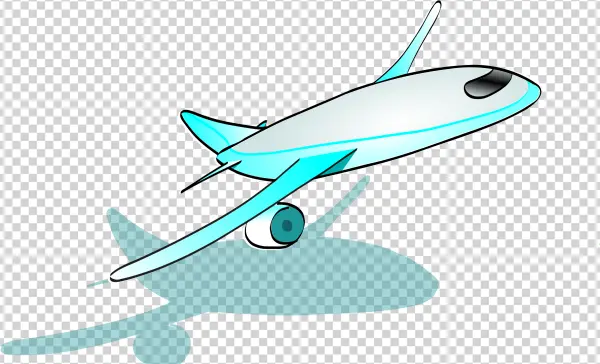 Cartoon Airplane with Shadow PNG Transparent Background