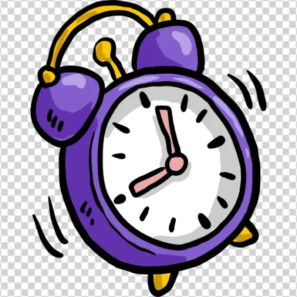 Purple Cartoon Alarm Clock Transparent PNG