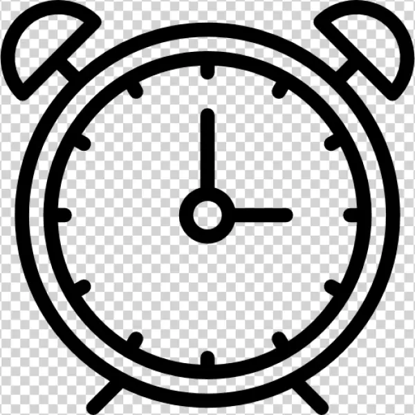 Alarm Clock Outline Icon Transparent Background