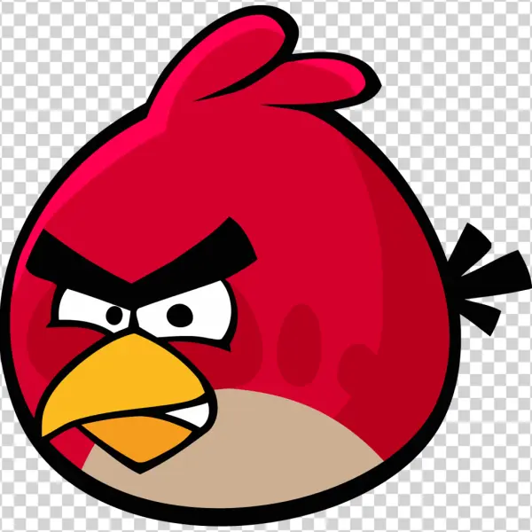 Red Angry Bird Character PNG Transparent Background