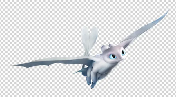 Light Fury Dragon PNG Transparent Background