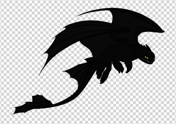 Toothless Black Dragon Flying PNG Transparent Background