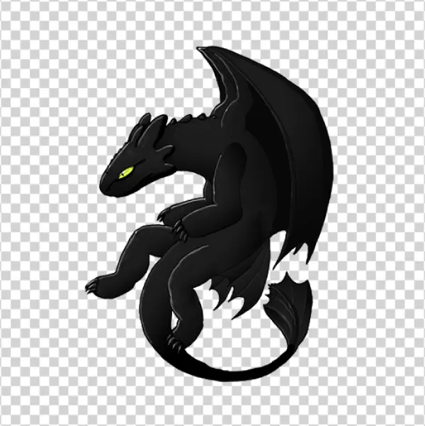 Toothless Night Fury Dragon PNG Transparent Background