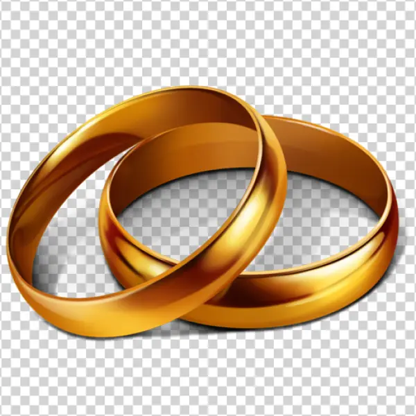 Golden Wedding Rings PNG Transparent Background