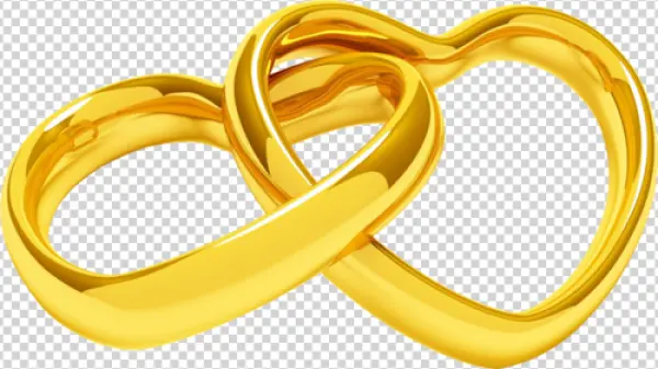 Intertwined Golden Hearts PNG Transparent Background