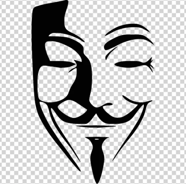 Guy Fawkes Mask Outline PNG Transparent