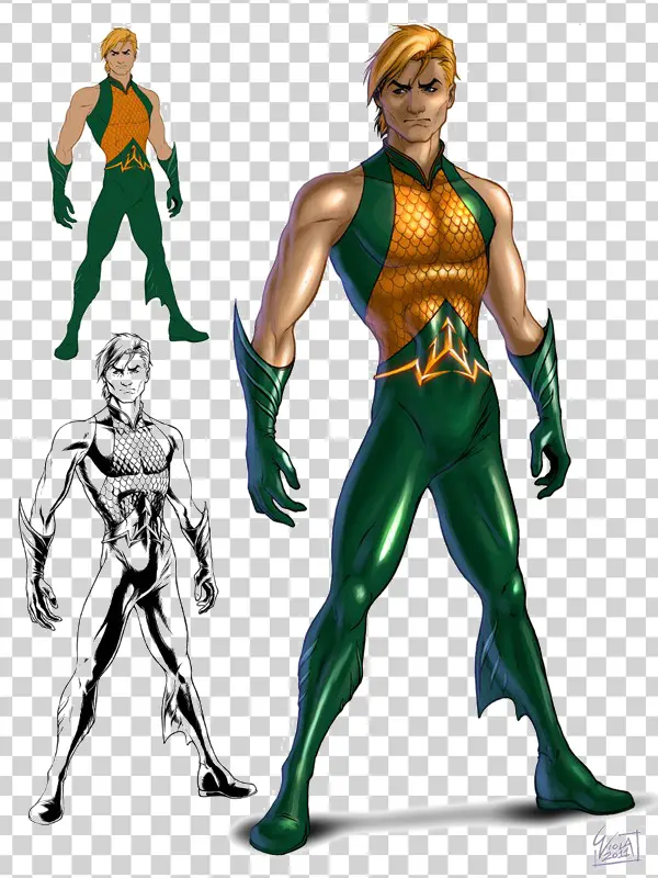 Aquaman Superhero Character PNG Transparent Background