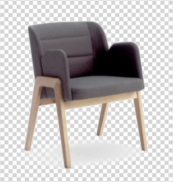 Modern Gray Armchair PNG Transparent Background