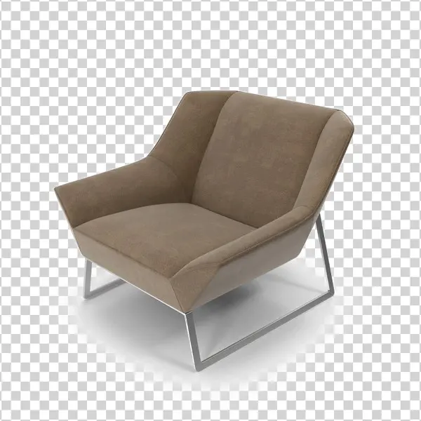 Modern Brown Armchair PNG Transparent Background