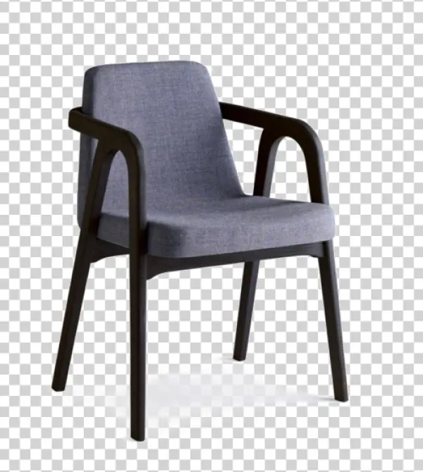 Modern Grey Fabric Armchair PNG Transparent Background