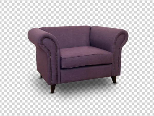 Elegant Purple Armchair PNG Transparent Background