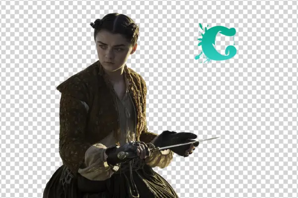 Arya Stark with Dagger PNG Transparent Background