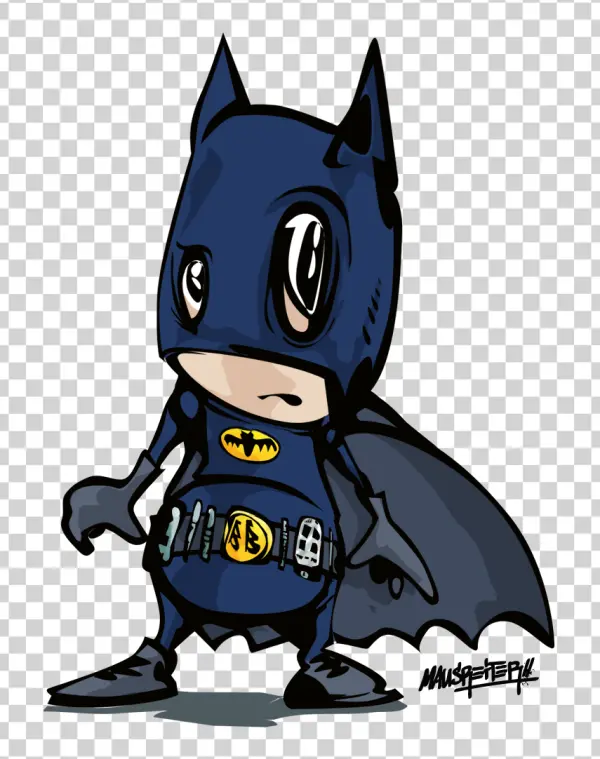 Cute Chibi Batman PNG Transparent Background