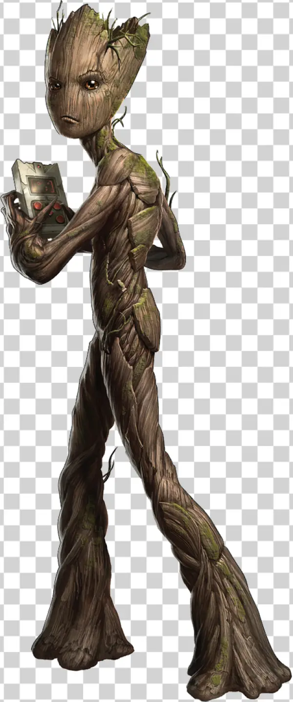 Baby Groot Playing Video Game PNG