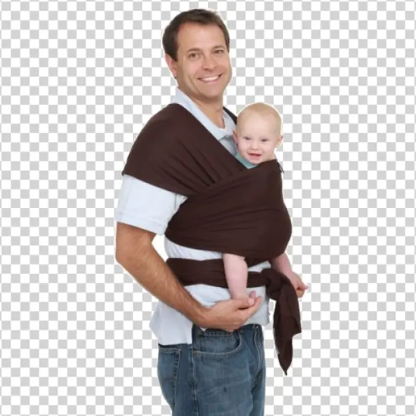 Father and Baby in Baby Wrap PNG Transparent Background