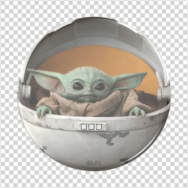 Grogu in Hover Pram PNG