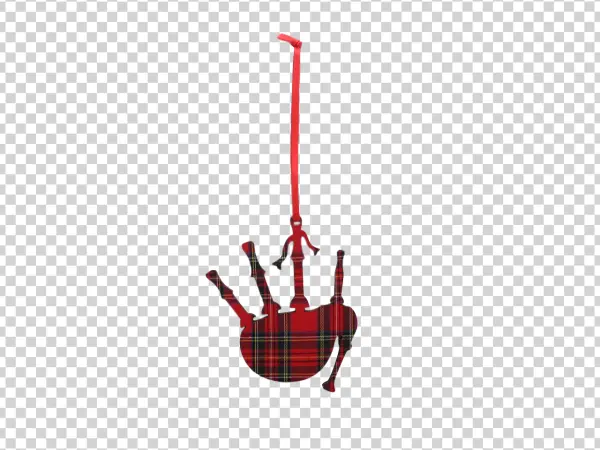 Tartan Bagpipe Ornament PNG Transparent Background