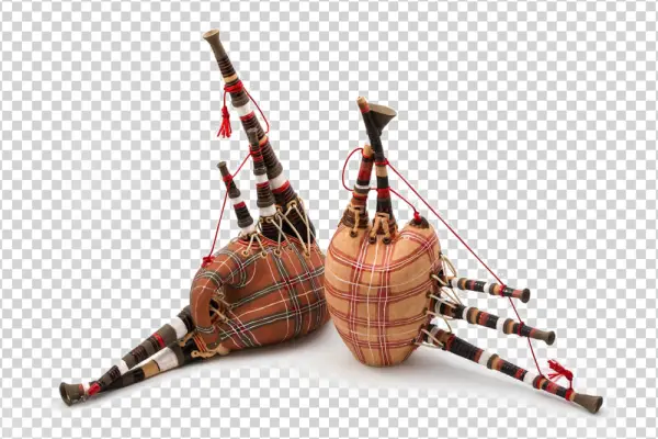 Traditional Scottish Bagpipes PNG Transparent Background