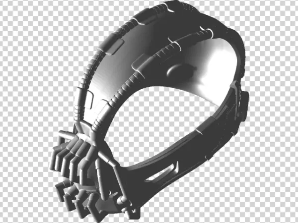 Bane Mask 3D Render PNG Transparent Background