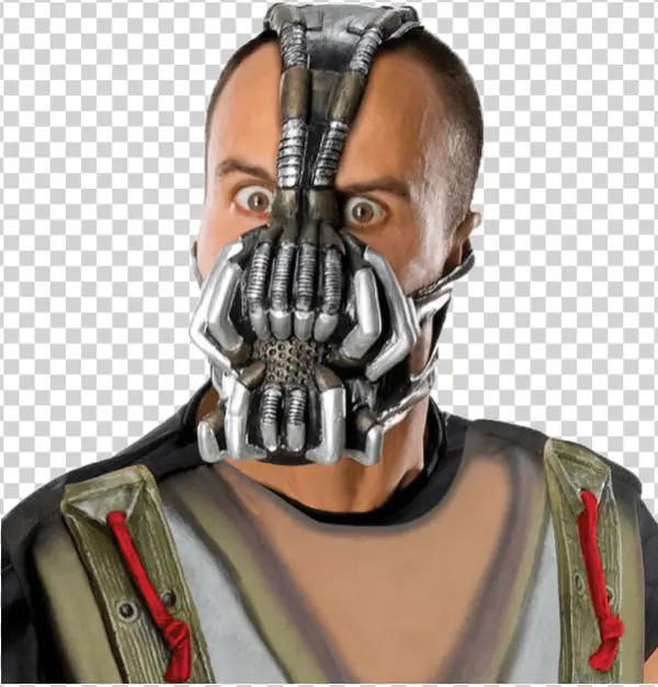 Man Wearing Bane Mask PNG Transparent Background