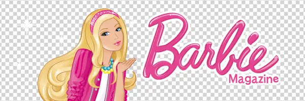 Barbie Magazine Logo PNG with Barbie Illustration