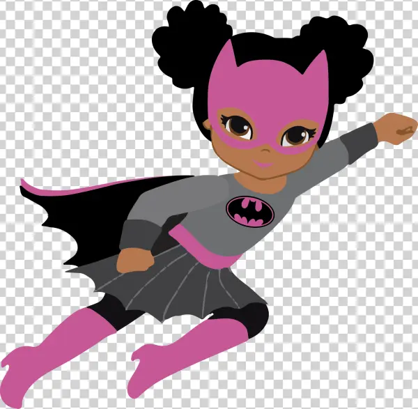 Cute Flying Batgirl Superhero PNG