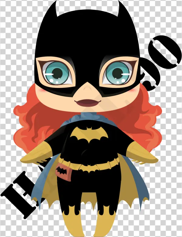 Cute Chibi Batgirl PNG Transparent Background
