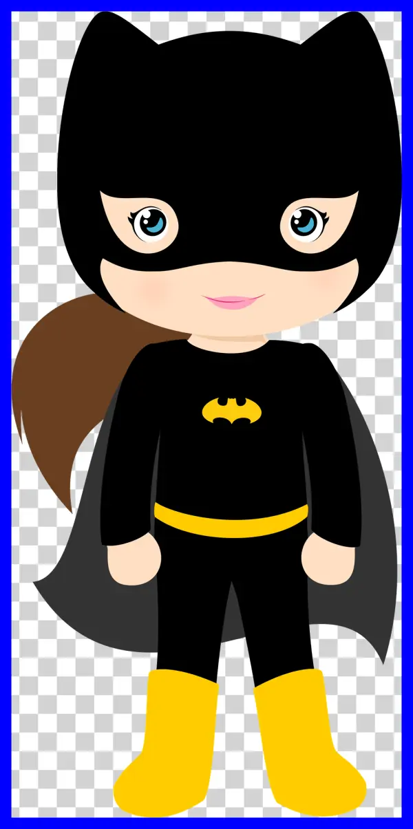 Cute Cartoon Batgirl Character PNG Transparent
