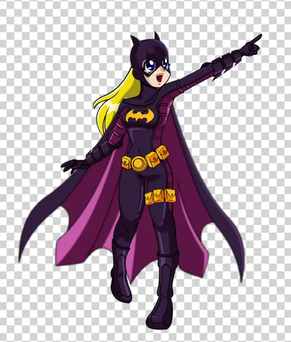 Chibi Batgirl Anime Illustration PNG Transparent