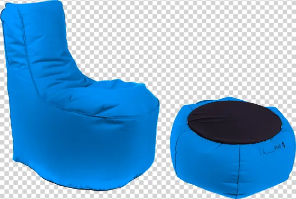 Blue Bean Bag Chair and Pouf Transparent PNG