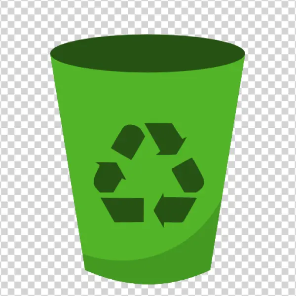 Green Recycling Bin Icon PNG