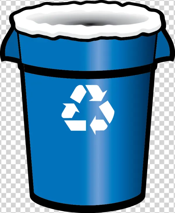 Blue Recycling Bin PNG Transparent Background