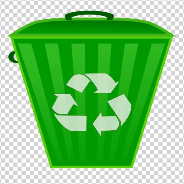 Green Recycling Bin PNG Transparent Background