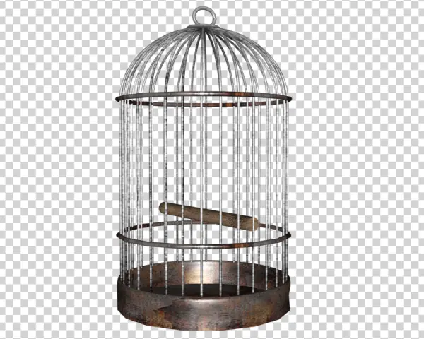 Old Rusty Bird Cage PNG Transparent Background
