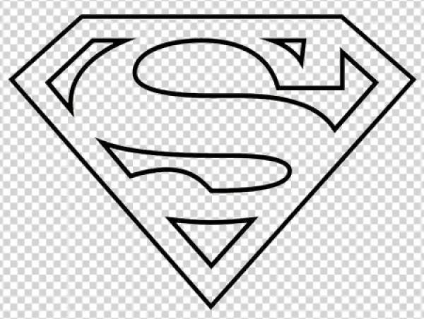 Superman S Shield Logo Outline PNG Transparent