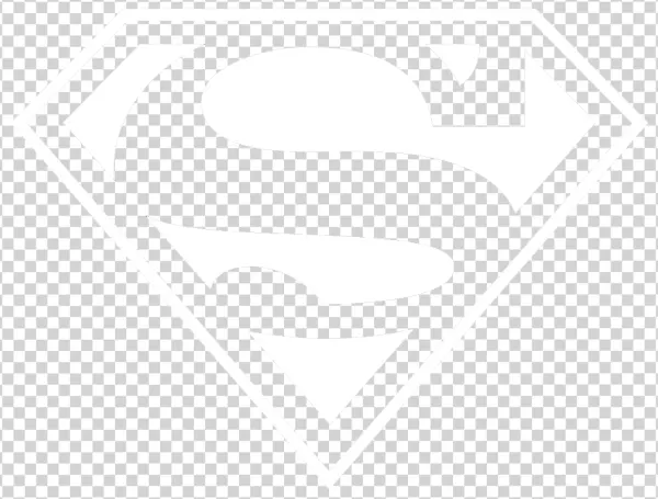 Superman Logo Black and White PNG Transparent Background
