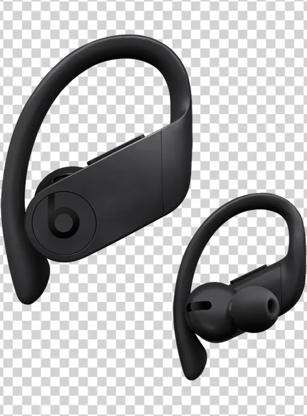 Black Beats Powerbeats Pro Wireless Headphones PNG Transparent Background