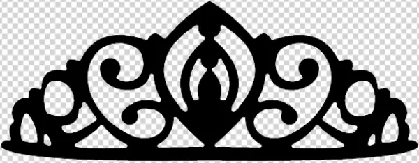 Elegant Tiara Outline PNG Transparent Background