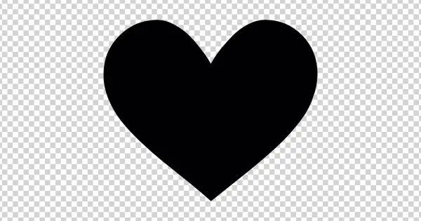 Black Heart Shape Outline PNG Transparent Background