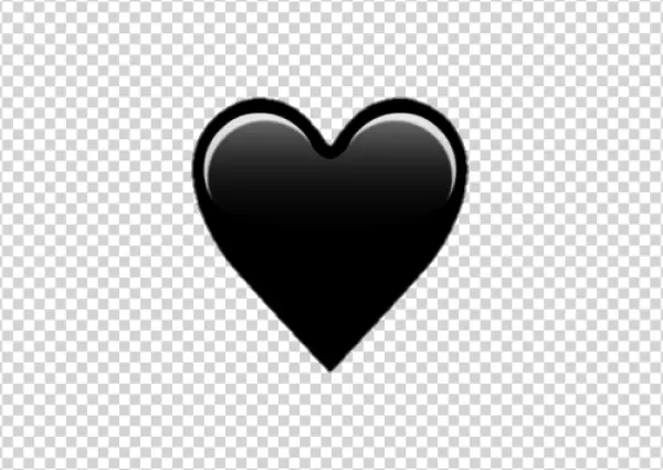 Glossy Black Heart PNG Transparent Background