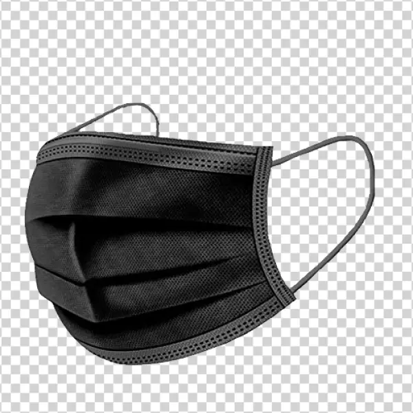 Black Disposable Face Mask PNG Transparent Background