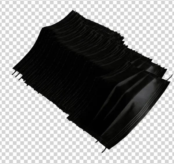 Stack of Black Medical Face Masks PNG Transparent Background