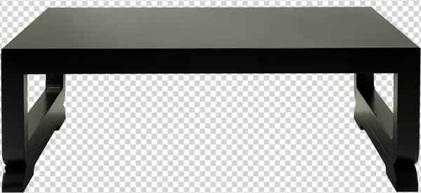 Modern Black Rectangular Table PNG Transparent Background