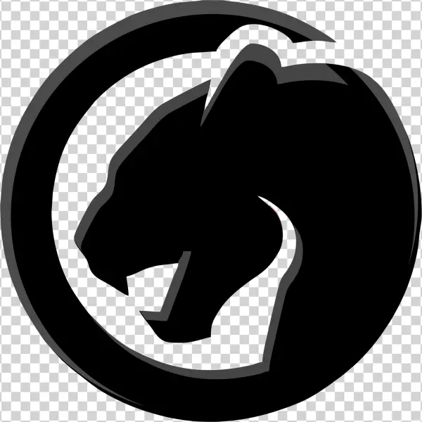 Stylized Black Panther Head Logo PNG