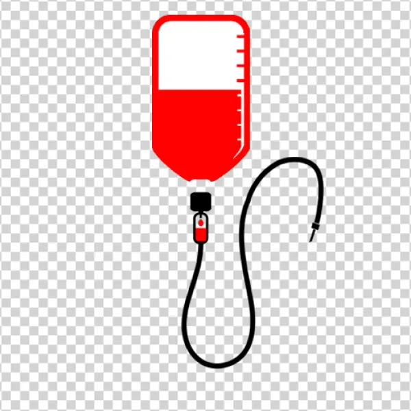 Red Blood Bag IV Drip Icon PNG Transparent