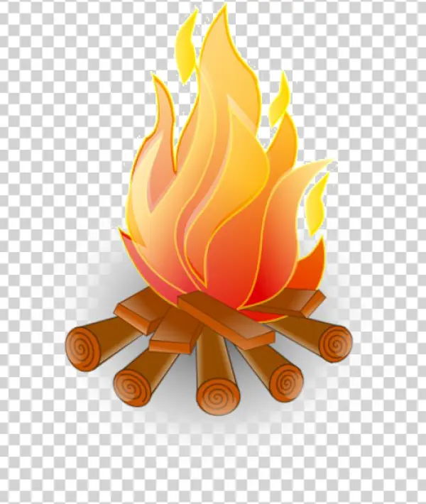 Stylized Campfire with Logs PNG